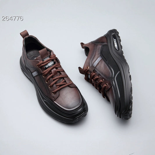 Men's Fashionable First Layer Calf Spring Lightweight Daily Men's Casual Shoes