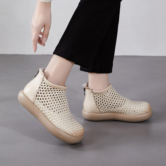 Women's Martin Thin Single Thick-soled Woven Short Sandals
