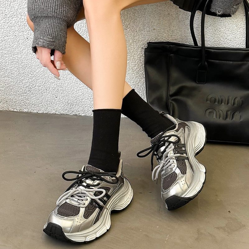 Women's Paris Dad Autumn Fashion Fried Street Height Increased Retro Rub Women's Sports Shoes