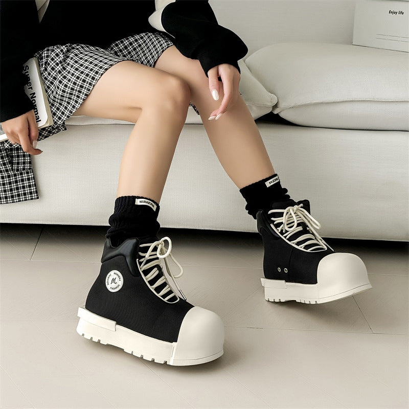 Big Head Raise The Bottom Round Sneakers