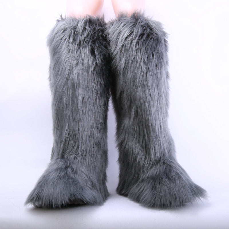 Over The Knee Female Fleece-lined Martin Snow Boots