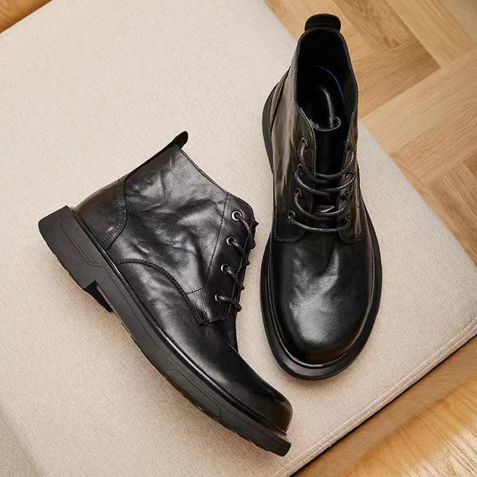 Men's Top Layer Cowhide Martin Breathable Retro Men's Shoes