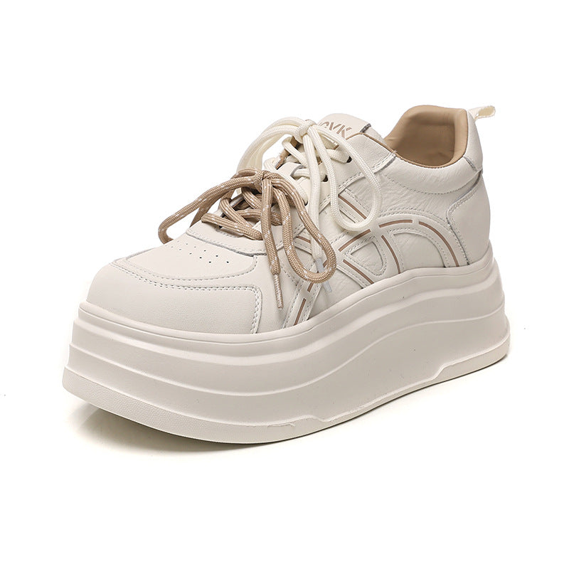 Women's Spring Invisible Hidden Platform Trendy White Women's Casual Shoes