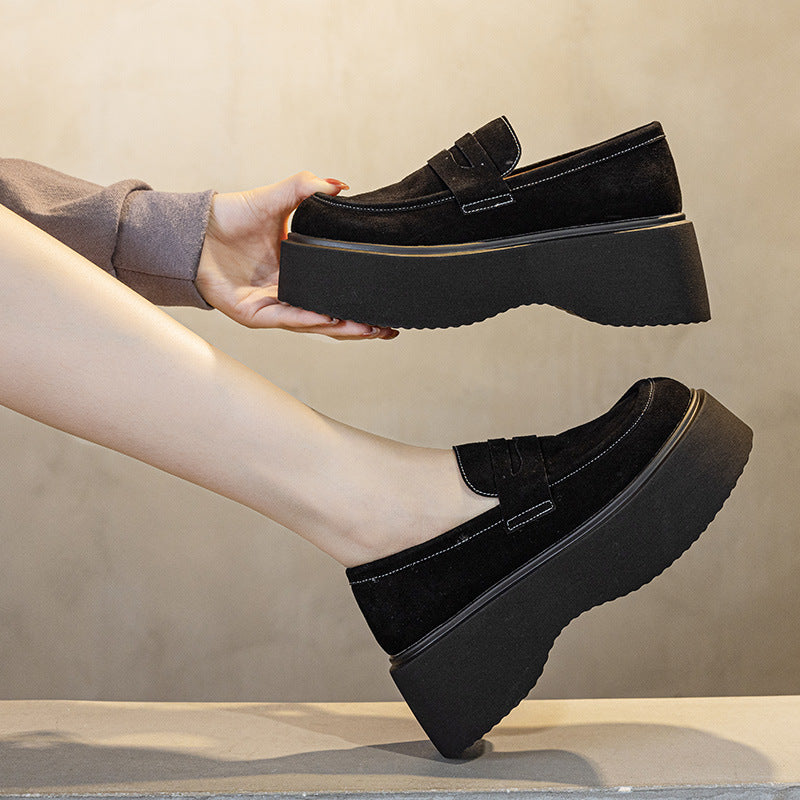 Platform Peas Heighten Soft Bottom Fashion Lazybones Loafers