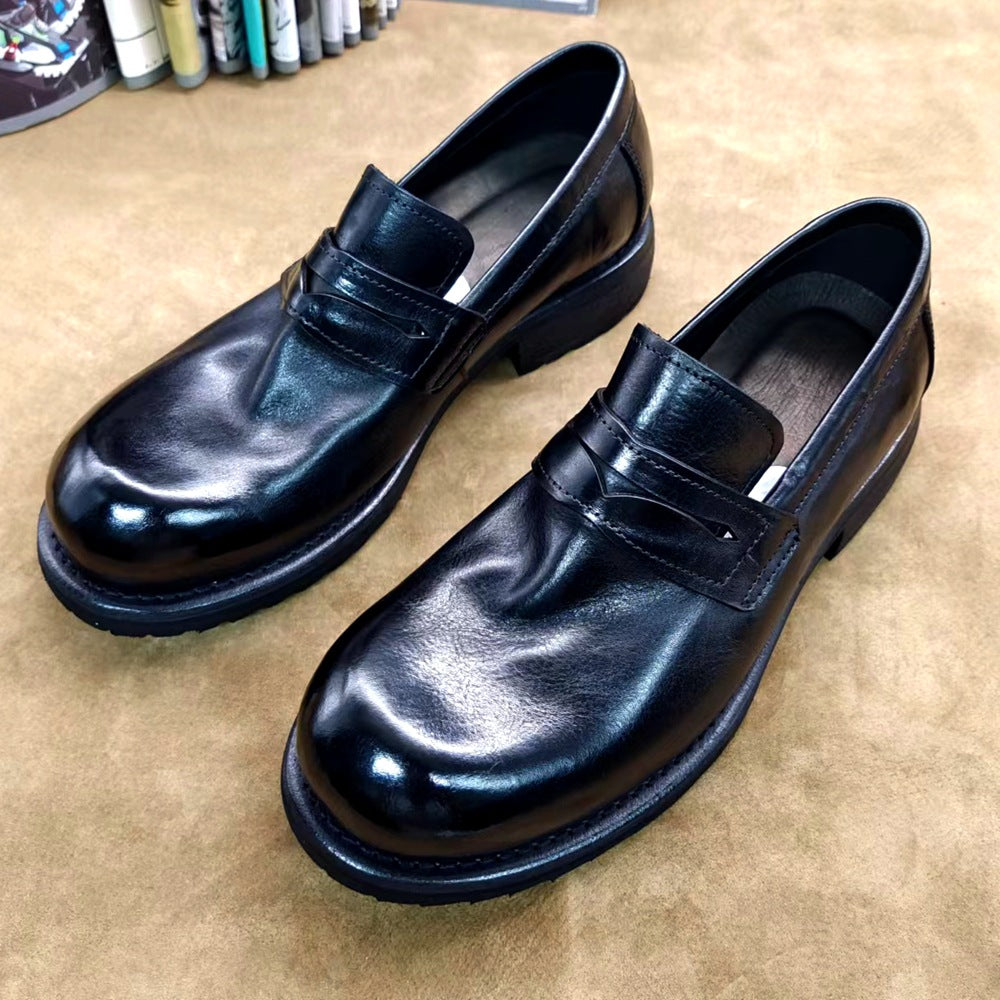 Men's Washed Horse Big Head Slip-on Mickey Warped Loafers/doug Shoes