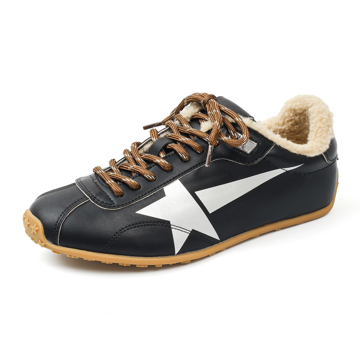 Women's Genuine Horse Fur Leopard Print With Veet German Training Retro Women's Casual Shoes