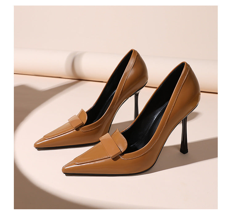 Pointed Toe Adult Lady Like Woman Classy Business Black Thin Heels