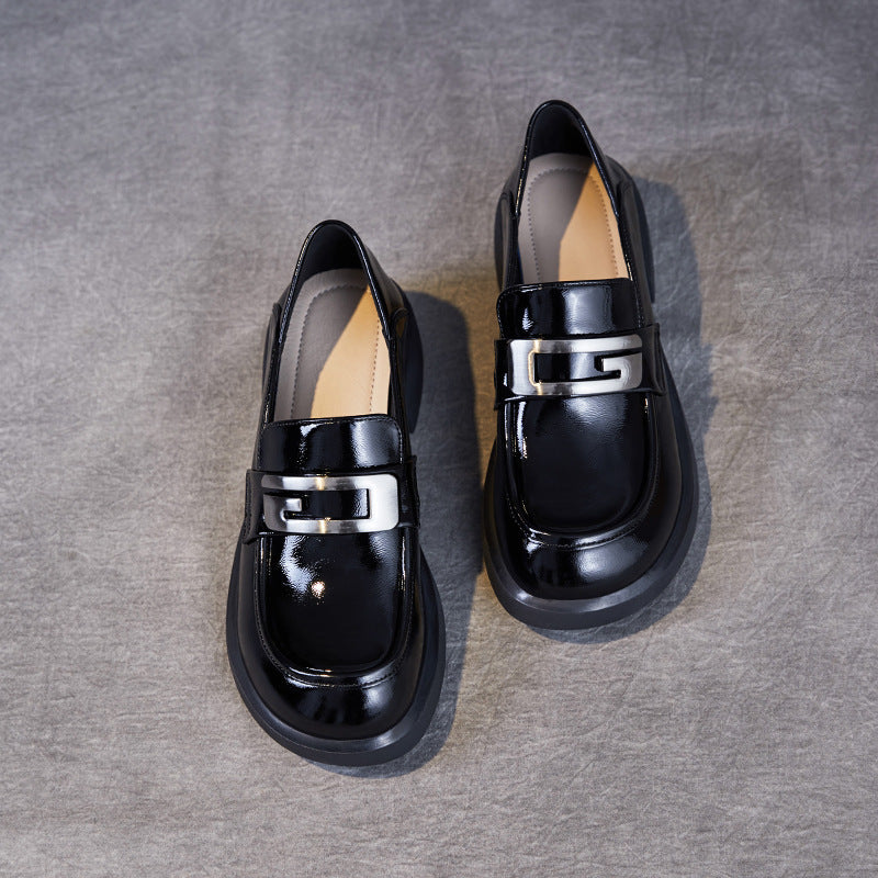 Beautiful Natural Color Authentic Spring British Style Chunky Loafers