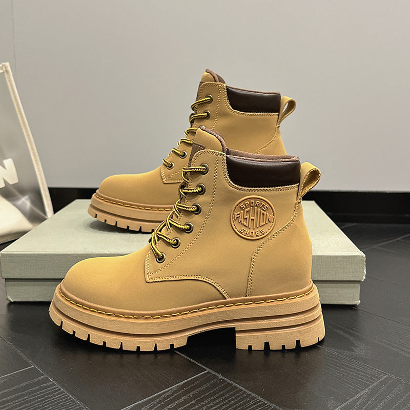 Women's Genuine Elevator Martin Summer Worker Outdoor Platform Women's Leather Boots