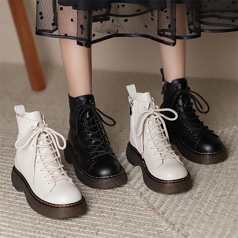 Women's Martin Autumn Booties British Style Lace Boots