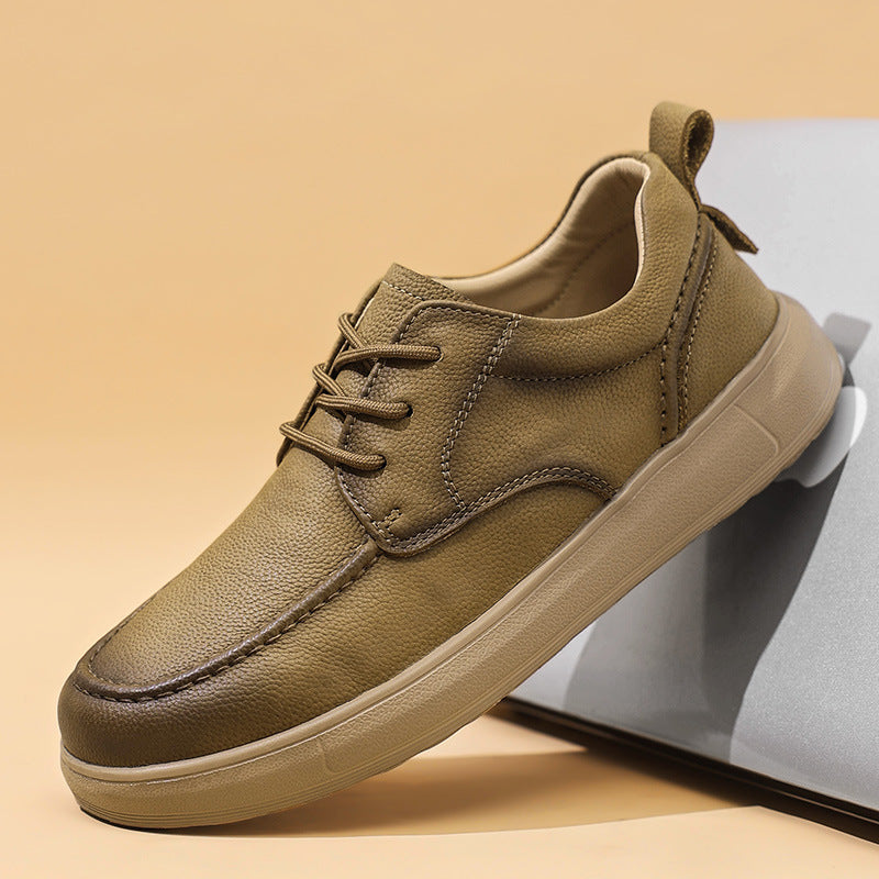 Men's Live Broadcast First Layer Cowhide Lazy Men's Casual Shoes