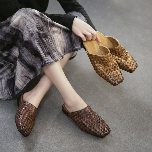 Women's Inner Outer Cowhide Toe Box For Outdoors Special Interest Light Slippers