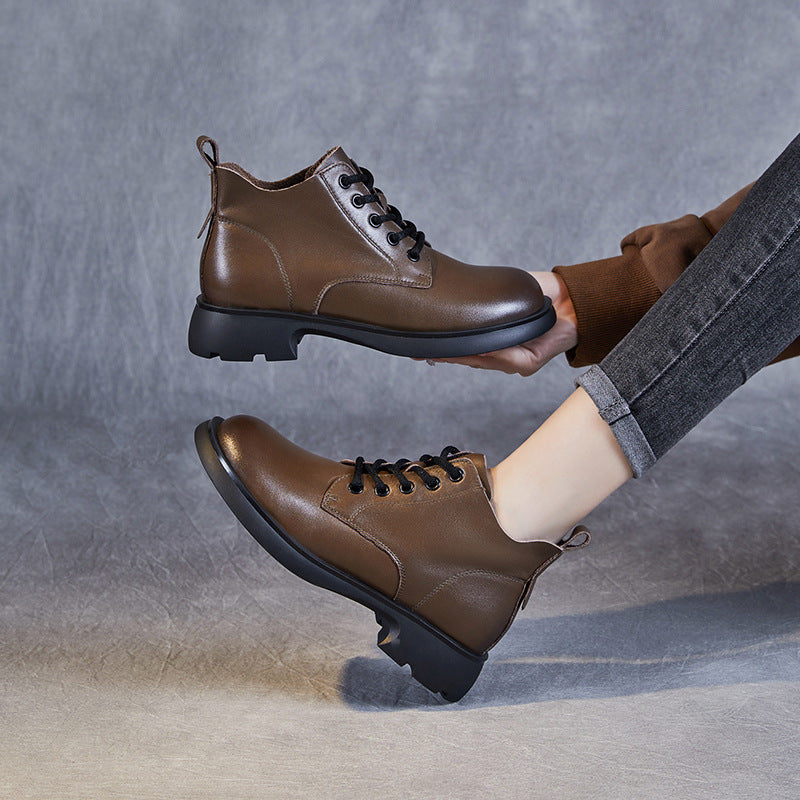 Women's Genuine England Style Dr. Martens V Cut Booties Women's Leather Boots