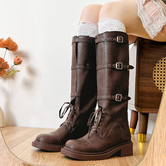 Home Catwalk British Martin Female Distressed Vintage Boots