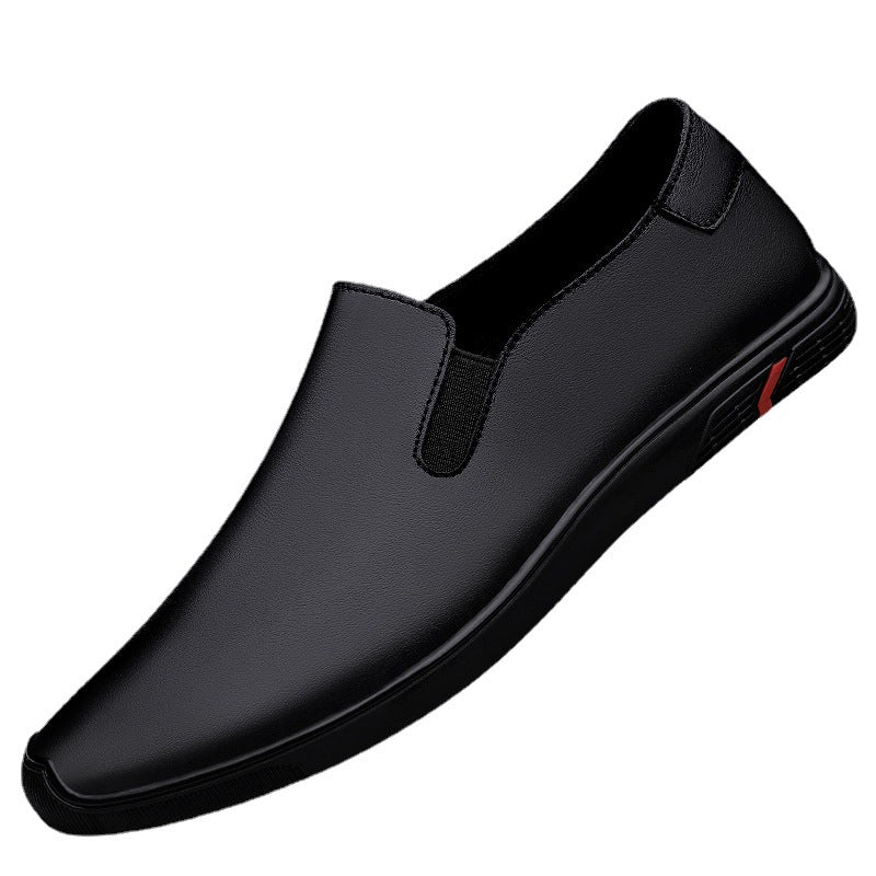 Men's Cowhide Breathable Soft Bottom Slip-on Lazy Leather Shoes