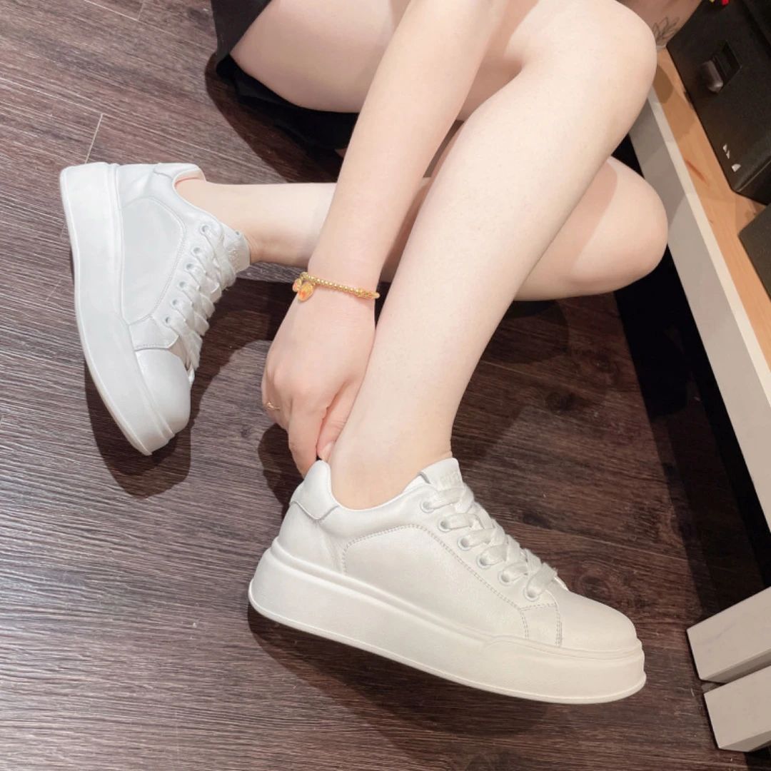 Leer Not Tired Feet White Versatile Leather Shoes
