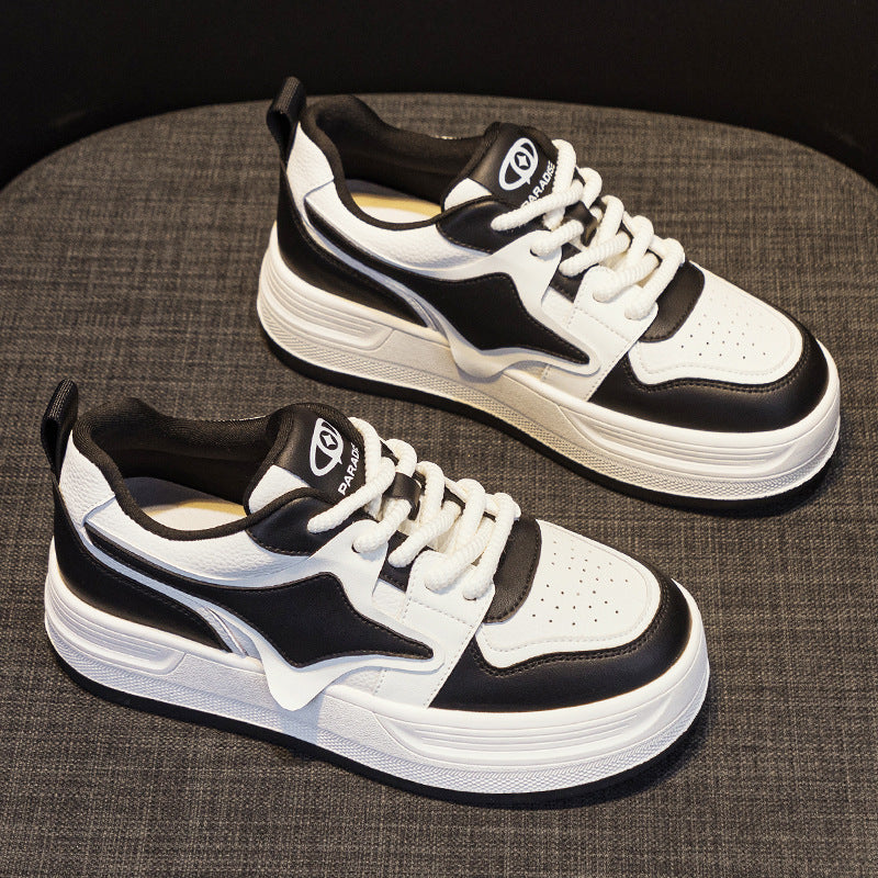Women's White Platform Muffin Small Sports Clunky Casual Shoes