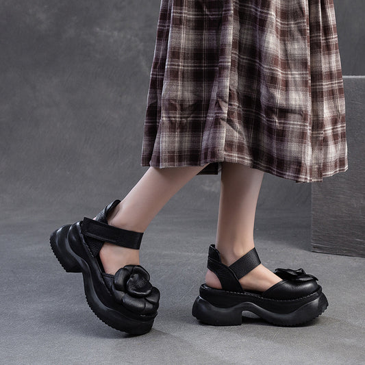 Women's Closed Toe First Layer Cowhide Comfortable Sandals