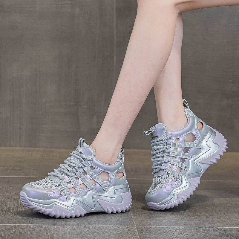 Mesh Breathable Rhinestone Dad Female Trendy Summer Casual Shoes