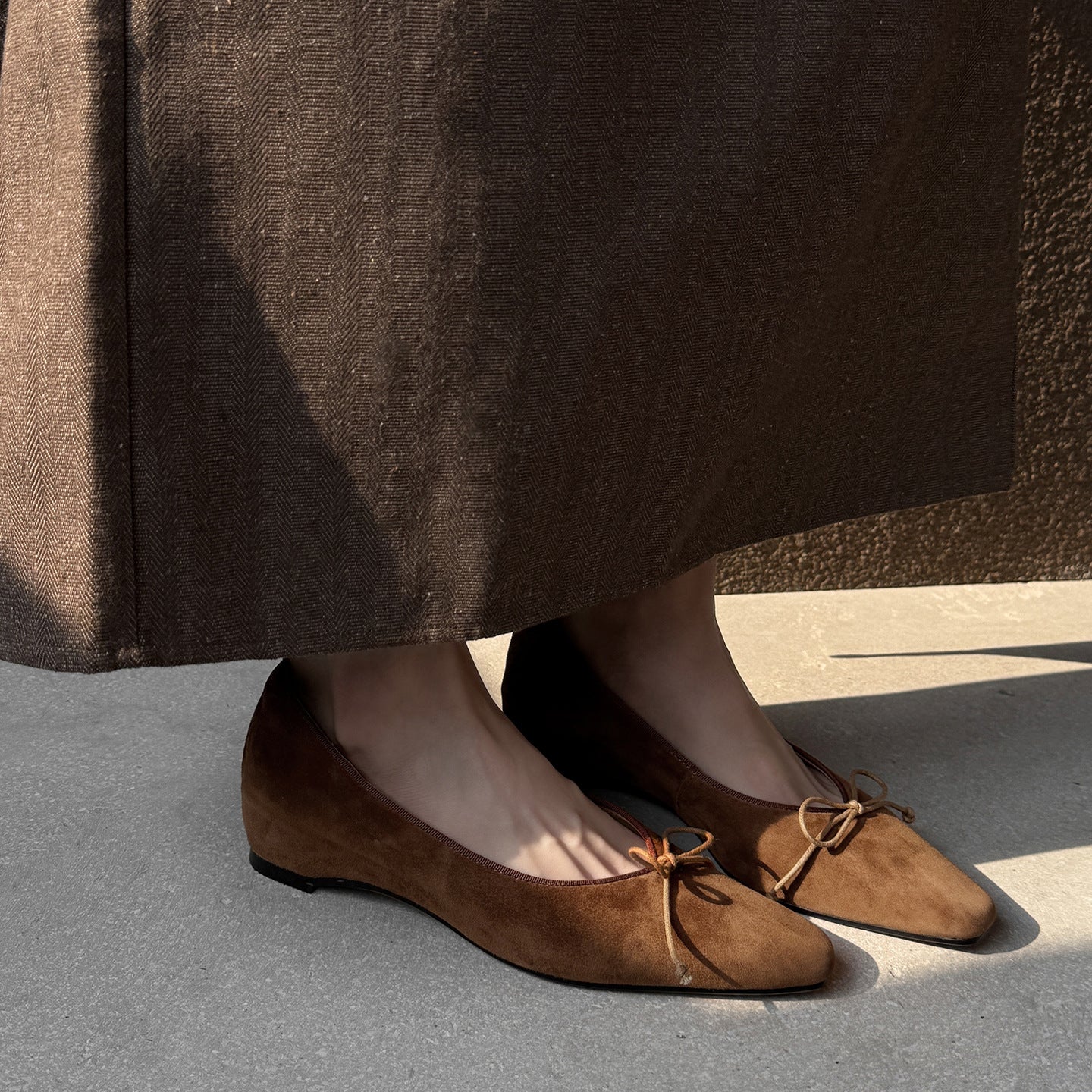 Increasing Insole Gentle Bow Pumps Low-cut Square Toe Women's Casual Shoes
