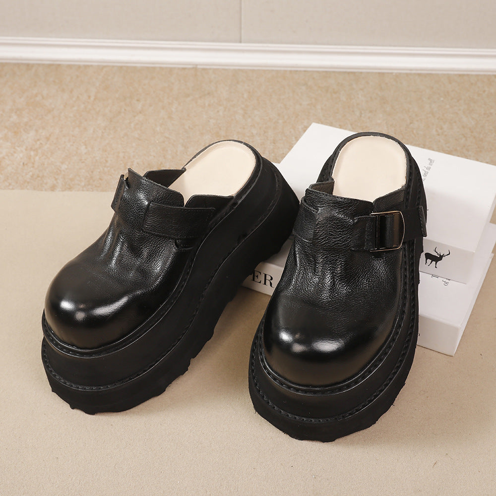 Light Soft Thick Bottom Muffin Half Thick-soles Slippers