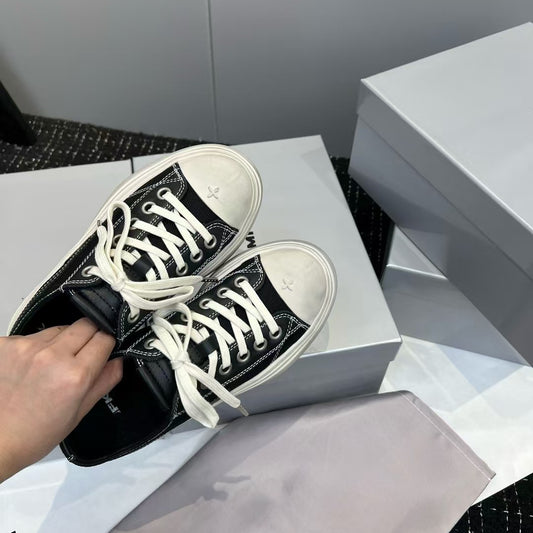High Cross Badge Big Head Thick Bottom Derby Female Real Women's Board Shoes
