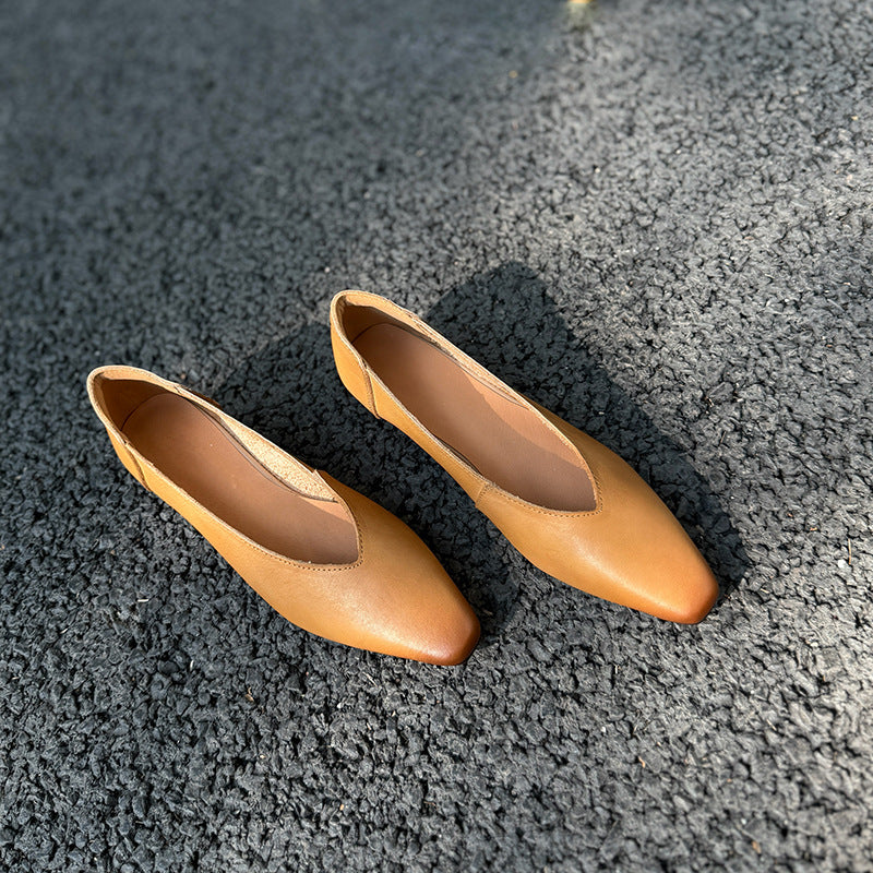 Women's Spring French Style Temperament Low Commuter Heels