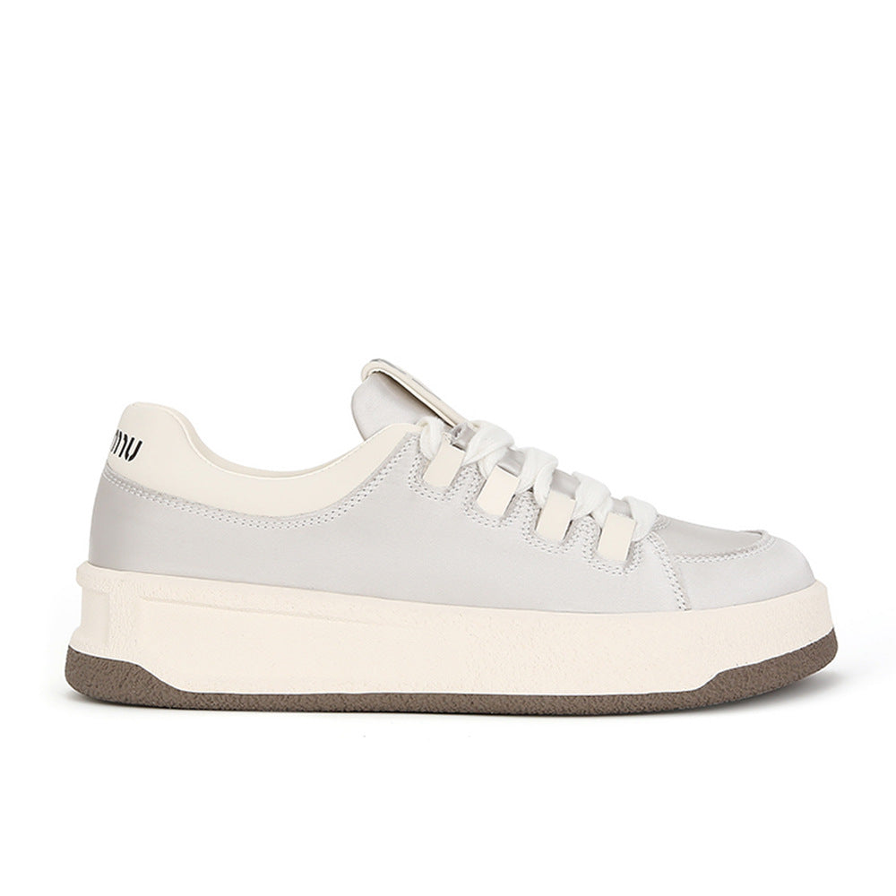 Women's Board Spring Real Silk Satin Thick Casual Shoes