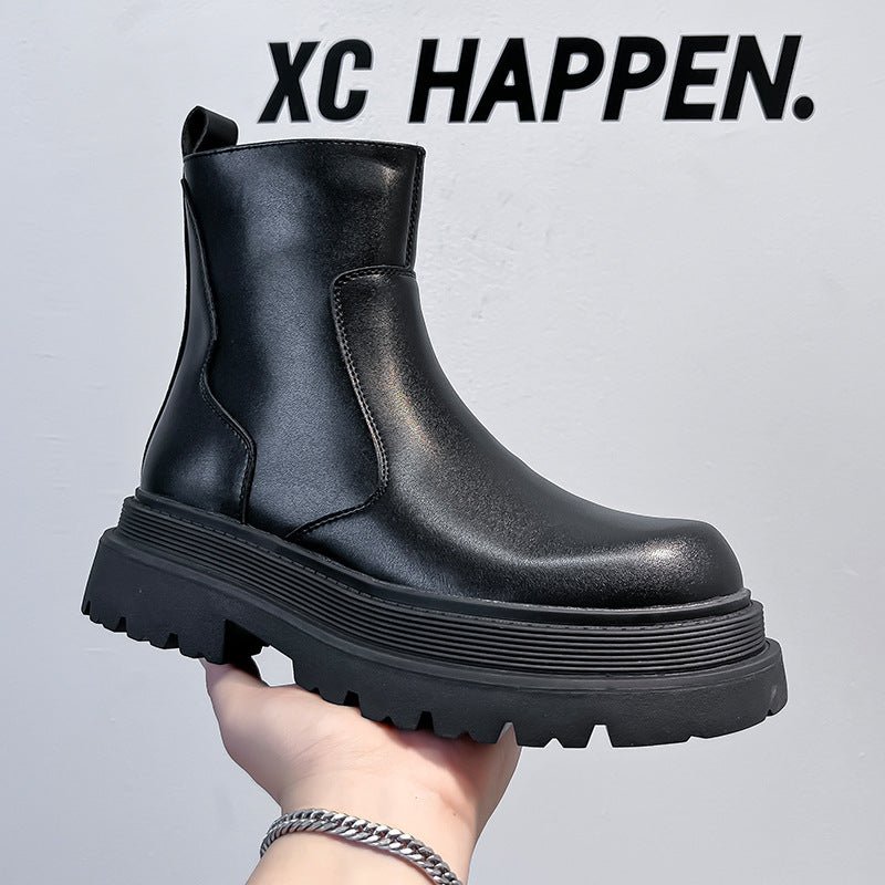 Men's Platform Ankle Thickened Motorcycle Sleeve Knight Boots