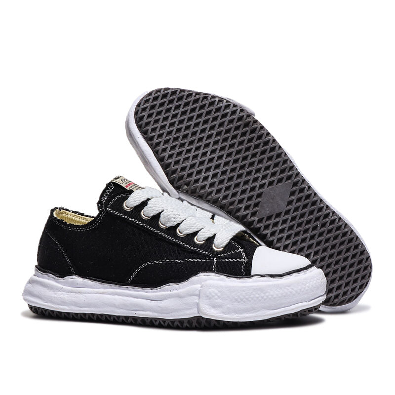 Women's & Men's Dissoed Lovers Retro Trendy Height Increasing Thick Bottom Heightened Large Canvas Shoes
