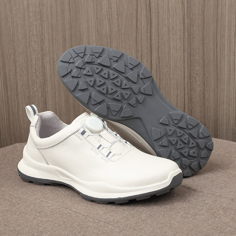 Men's Attractive Business Golf Platform Genuine Leather Shoes