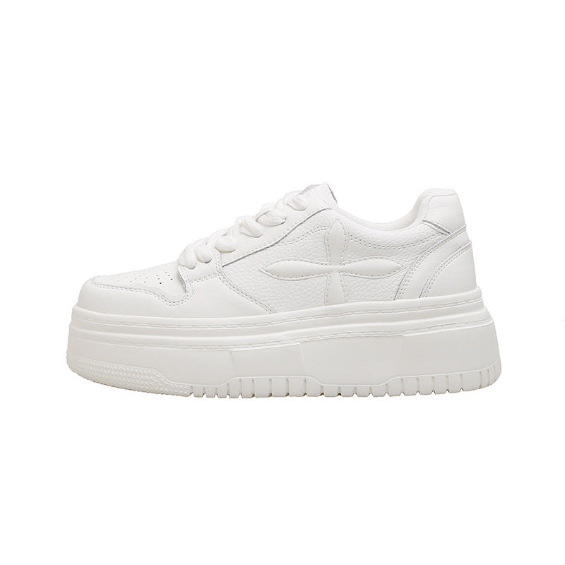 Women's Cowhide Spring Genuine Platform Height Increasing Women's Casual Shoes