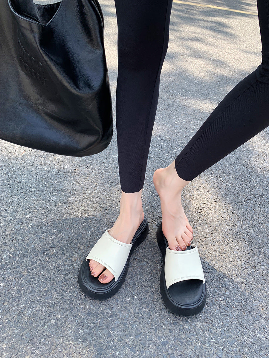 Women's Grape Mom Raise The Bottom Fashion Simple Round Head Slippers