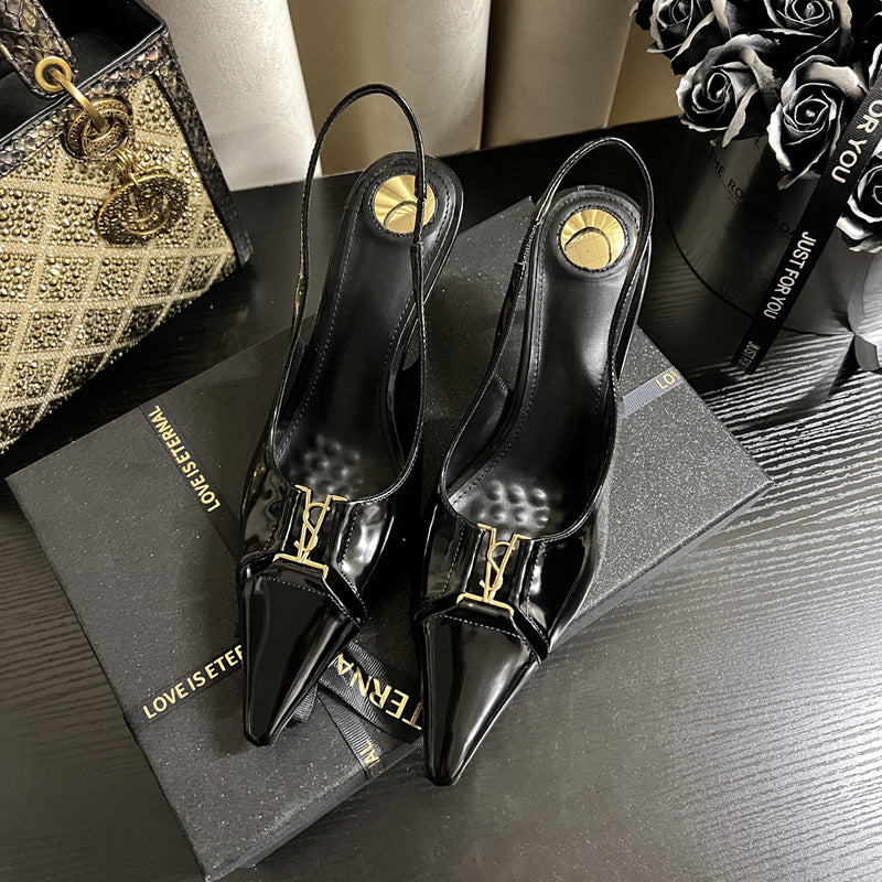 Women's Small Square Stiletto Outer Wear Sexy Back Heels