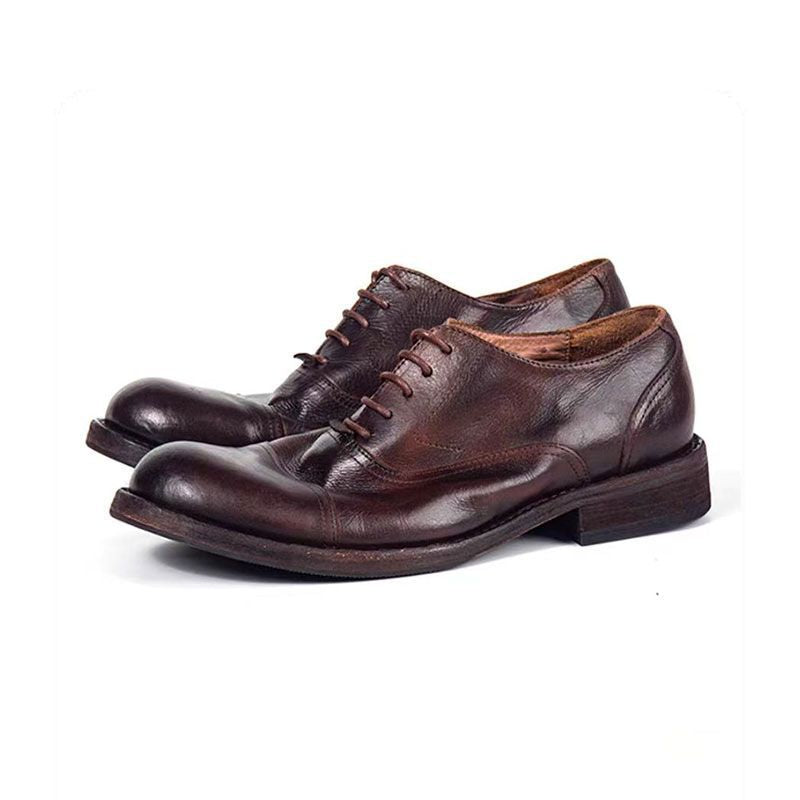 Horse Genuine Sole Washed Old Platform Leather Shoes
