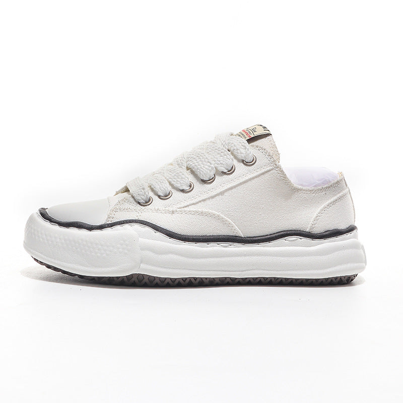 Women's & Men's Dissoed Lovers Retro Trendy Height Increasing Thick Bottom Heightened Large Canvas Shoes