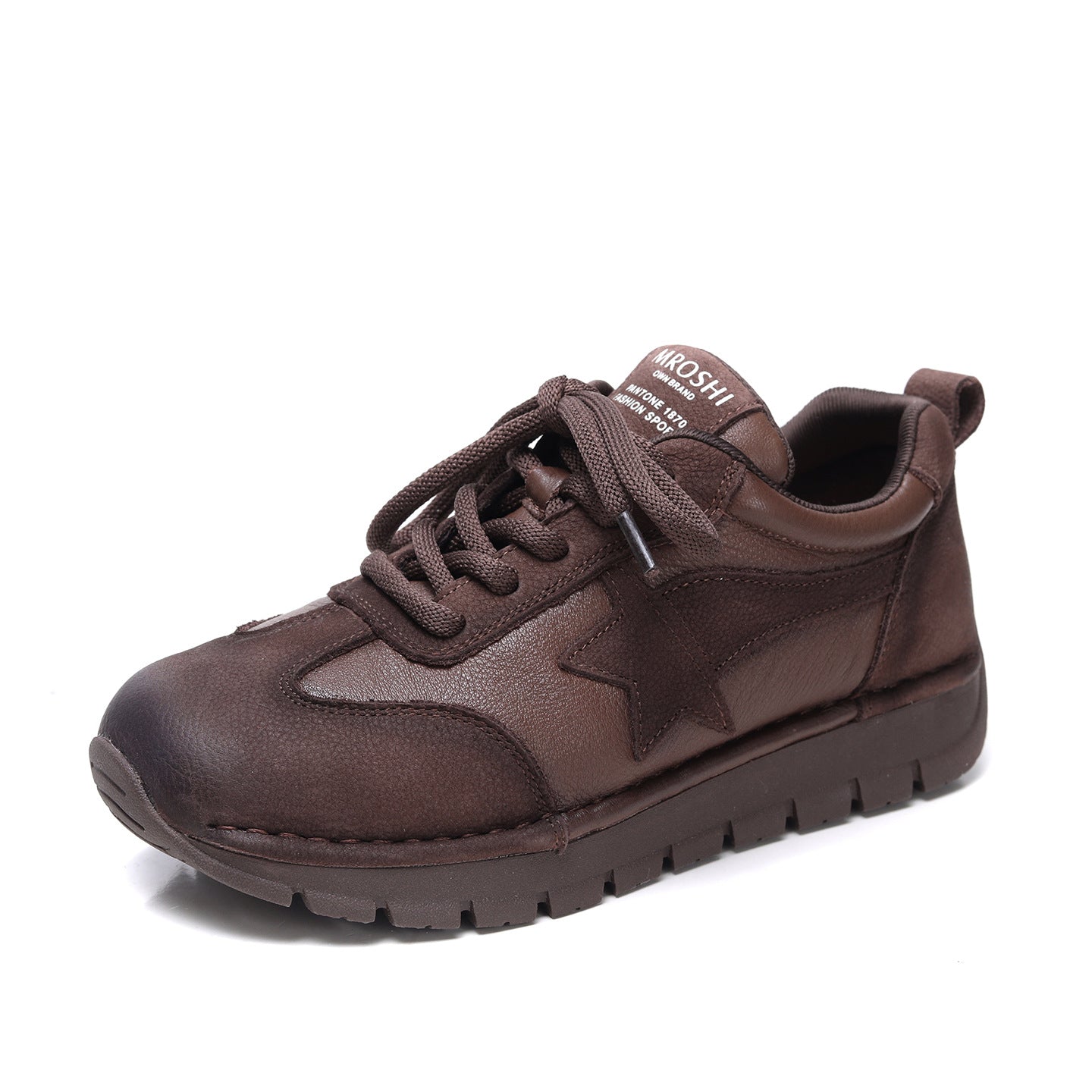Women's Cowhide Spring Flat Retro Breathable German Training Women's Sports Shoes