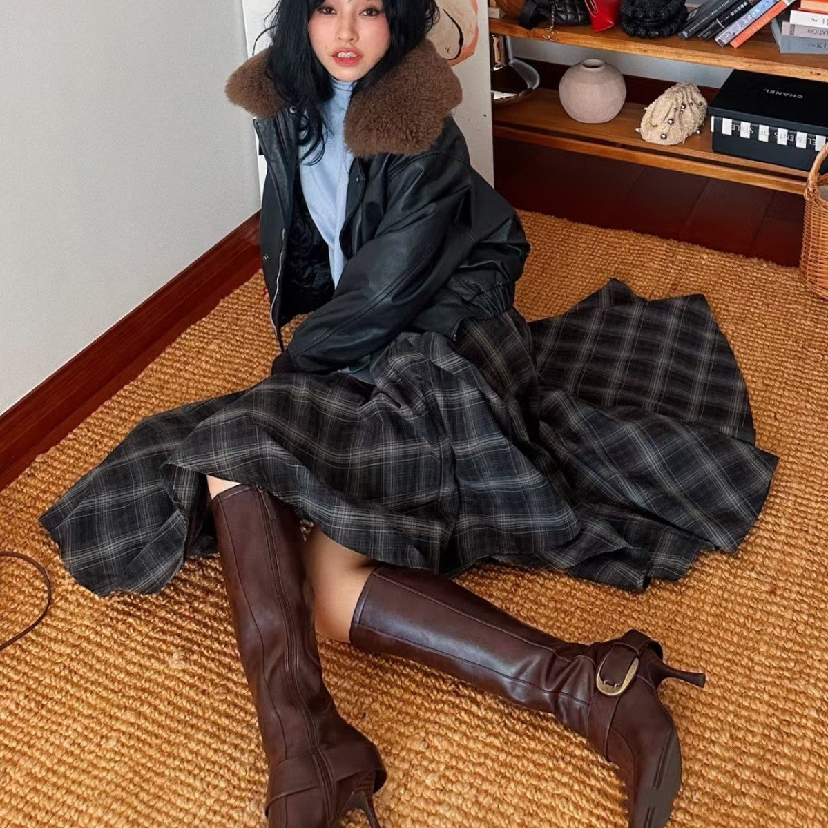 Patent Fashion Side Zip Belt Buckle Stiletto Long Boots