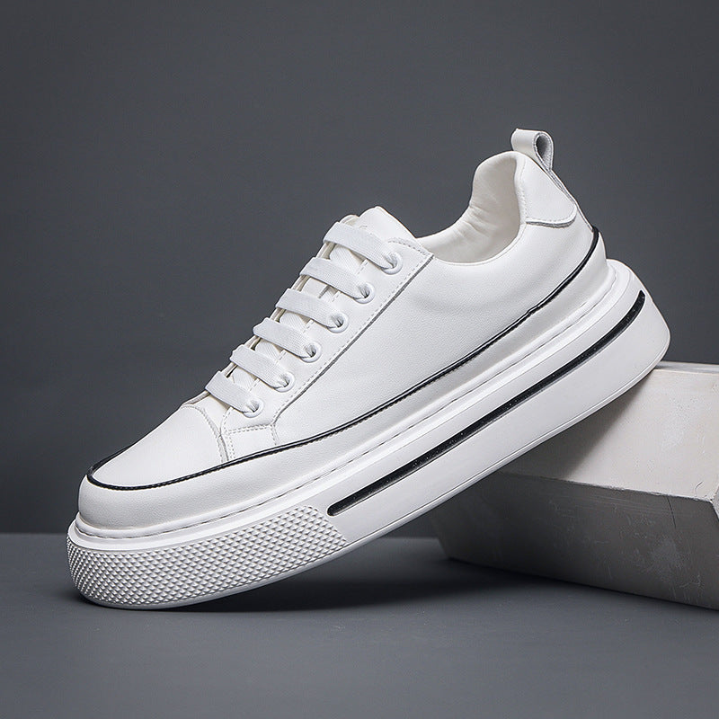 Men's White Thick-soled Four Green National Fashion Men's Board Shoes