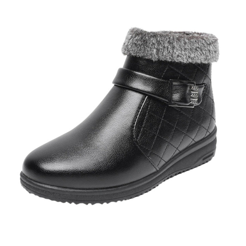 Women's Cotton Winter Fleece-lined Thick Platform Ankle Women's Shoes