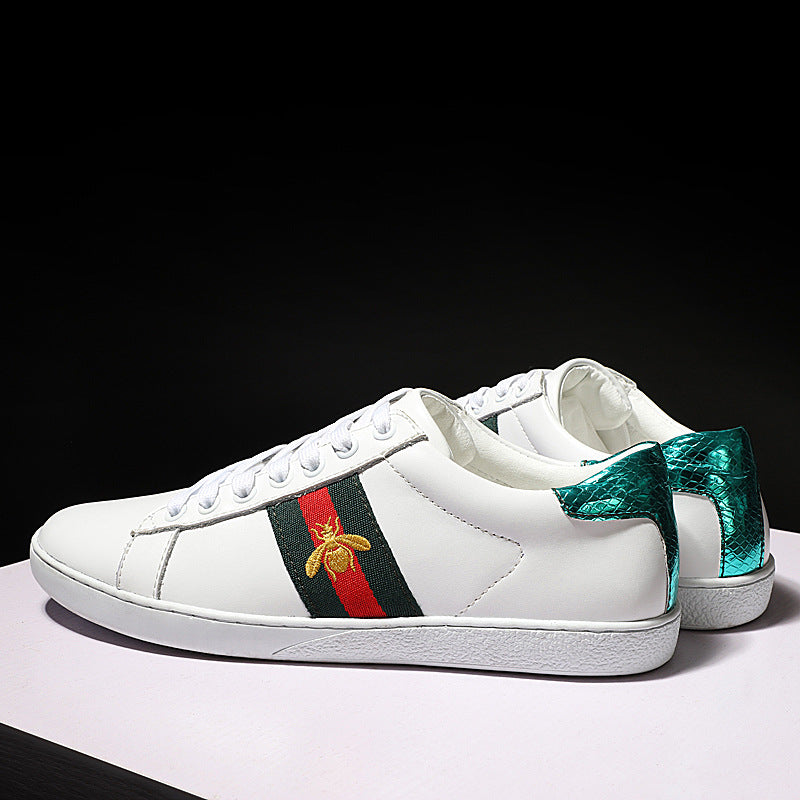 Spring White Low-cut Genuine Flat Trend Sneakers