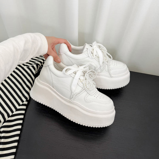 Women's Not Tired Feet Height Increasing Insole Platform White Men's Shoes