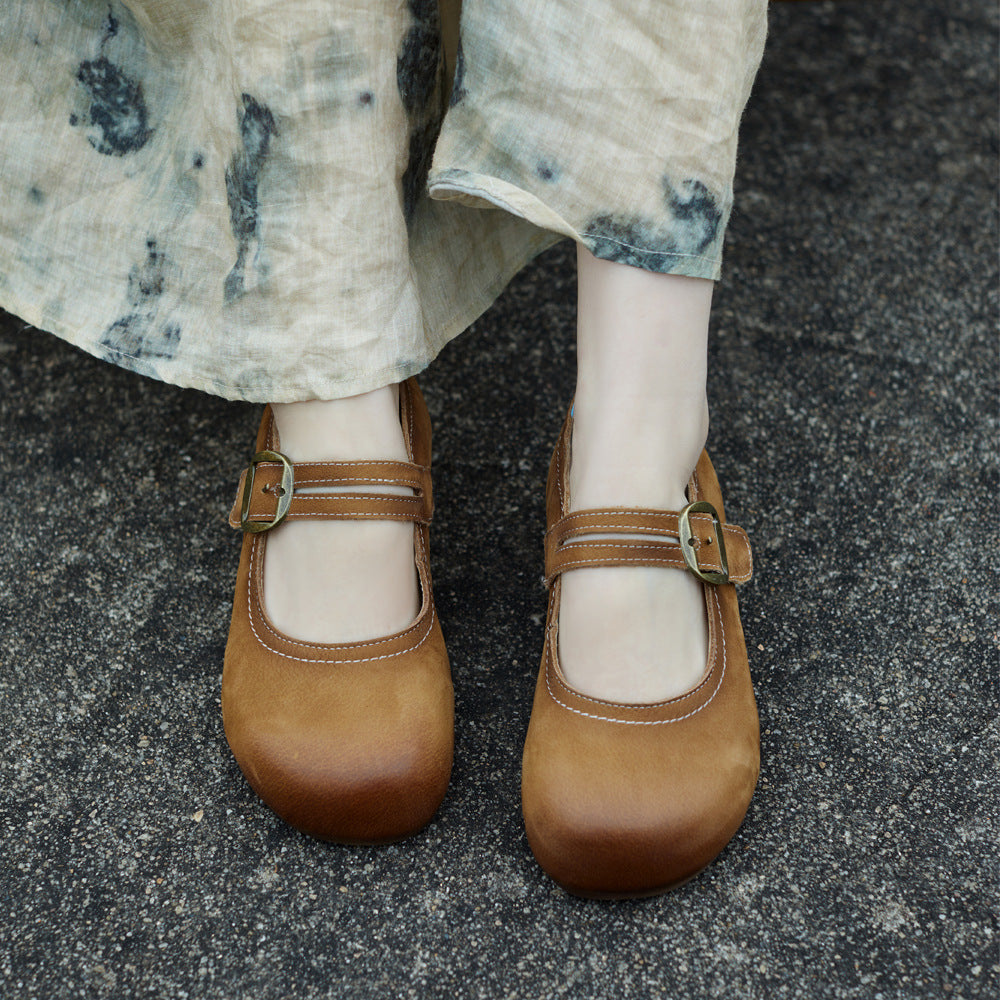 Strap Shallow Mouth Pumps Spring Round Head Women's Fashion Shoes