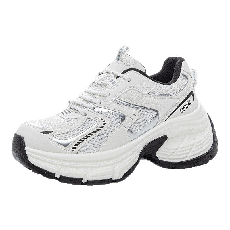 Women's Small Platform Dad Summer Thin Breathable Versatile Height Increasing Women's Sports Shoes