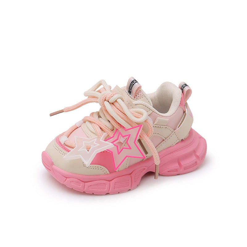 Bottom Increased Tide Dad Soft Kindergarten Light Kid's Sneakers