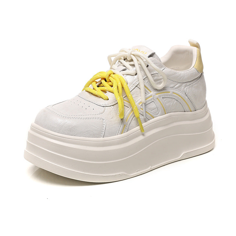 Women's Spring Invisible Hidden Platform Trendy White Women's Casual Shoes