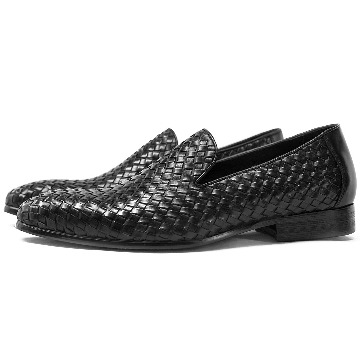 Cool Fashion Cowhide Woven Oversized Lot Loafers/doug Shoes