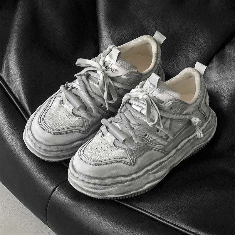 Men's Dissoed Couple Trendy Thick Bottom Invisible Height Increasing Niche Old Men's Shoes