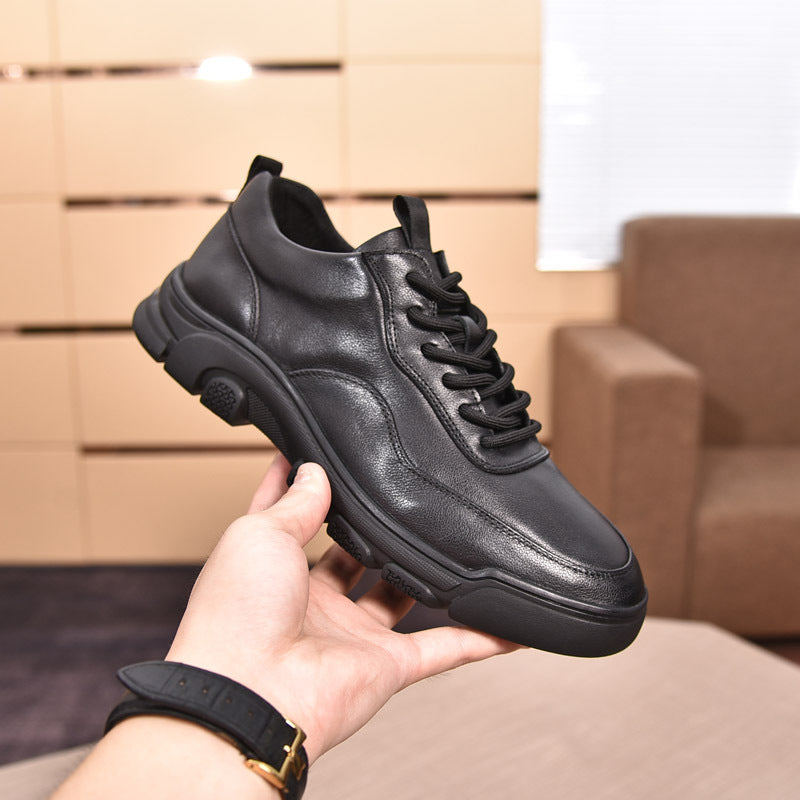 Men's Layer Cowhide Sports Genuine Rubber Soft Sneakers