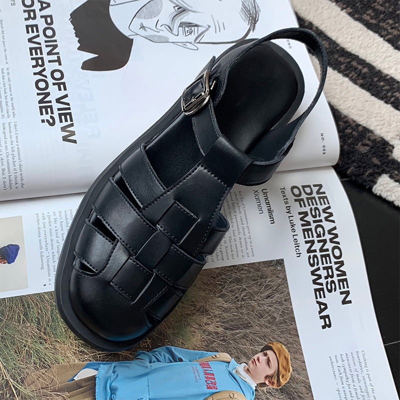 Women's Unique Genuine Roman Platform Pumps Sandals